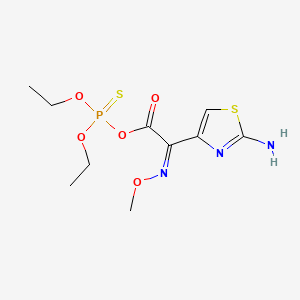 molecular formula C10H16N3O5PS2 B573760 diethyl thiophosphoryl (Z)-(2-aminothiazol-4-yl)methoxyimino acetate CAS No. 162208-27-7