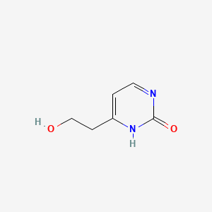 molecular formula C6H8N2O2 B573770 6-(2-Hydroxyethyl)pyrimidin-2(1H)-one CAS No. 174912-04-0
