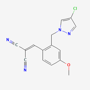 {2-[(4-chloro-1H-pyrazol-1-yl)methyl]-4-methoxybenzylidene}malononitrile