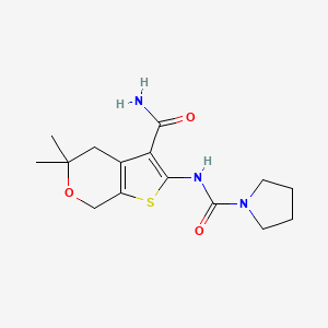 N-[3-(aminocarbonyl)-5,5-dimethyl-4,7-dihydro-5H-thieno[2,3-c]pyran-2-yl]-1-pyrrolidinecarboxamide