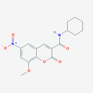 N-cyclohexyl-8-methoxy-6-nitro-2-oxo-2H-chromene-3-carboxamide