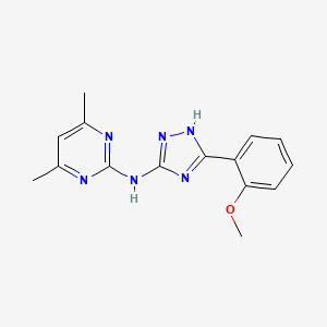 N-[5-(2-methoxyphenyl)-1H-1,2,4-triazol-3-yl]-4,6-dimethyl-2-pyrimidinamine