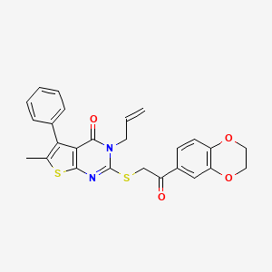 3-allyl-2-{[2-(2,3-dihydro-1,4-benzodioxin-6-yl)-2-oxoethyl]thio}-6-methyl-5-phenylthieno[2,3-d]pyrimidin-4(3H)-one