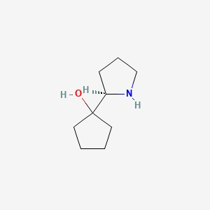 molecular formula C9H17NO B573789 1-[(R)-2-Pyrrolidinyl]cyclopentanol CAS No. 185246-69-9