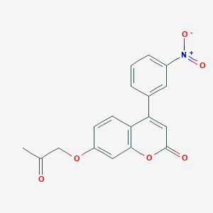 molecular formula C18H13NO6 B5737917 4-(3-nitrophenyl)-7-(2-oxopropoxy)-2H-chromen-2-one 