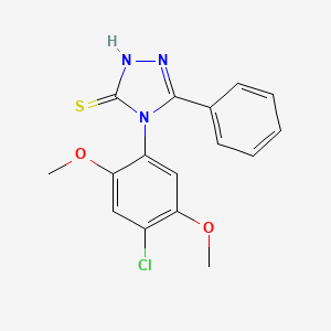 4-(4-chloro-2,5-dimethoxyphenyl)-5-phenyl-4H-1,2,4-triazole-3-thiol