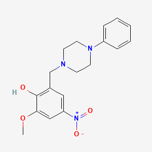 2-methoxy-4-nitro-6-[(4-phenyl-1-piperazinyl)methyl]phenol