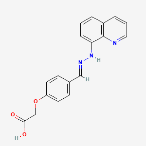 {4-[2-(8-quinolinyl)carbonohydrazonoyl]phenoxy}acetic acid