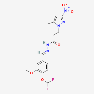 N'-[4-(difluoromethoxy)-3-methoxybenzylidene]-3-(5-methyl-3-nitro-1H-pyrazol-1-yl)propanohydrazide