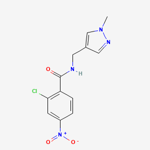 molecular formula C12H11ClN4O3 B5738086 2-chloro-N-[(1-methyl-1H-pyrazol-4-yl)methyl]-4-nitrobenzamide 