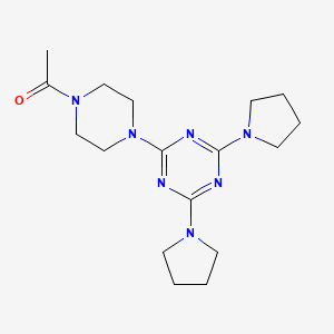 molecular formula C17H27N7O B5738109 2-(4-acetyl-1-piperazinyl)-4,6-di-1-pyrrolidinyl-1,3,5-triazine 