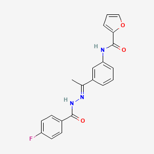 molecular formula C20H16FN3O3 B5738188 N-{3-[N-(4-fluorobenzoyl)ethanehydrazonoyl]phenyl}-2-furamide 