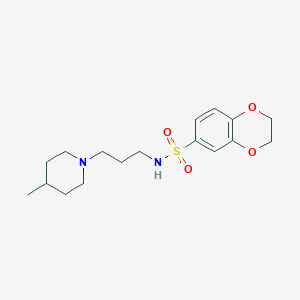 molecular formula C17H26N2O4S B5738193 N-[3-(4-methyl-1-piperidinyl)propyl]-2,3-dihydro-1,4-benzodioxine-6-sulfonamide 