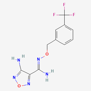 molecular formula C11H10F3N5O2 B5738210 4-amino-N'-{[3-(trifluoromethyl)benzyl]oxy}-1,2,5-oxadiazole-3-carboximidamide 