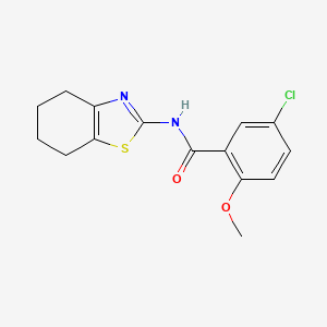 molecular formula C15H15ClN2O2S B5738225 5-chloro-2-methoxy-N-(4,5,6,7-tetrahydro-1,3-benzothiazol-2-yl)benzamide 
