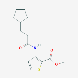molecular formula C14H19NO3S B5738230 methyl 3-[(3-cyclopentylpropanoyl)amino]-2-thiophenecarboxylate 