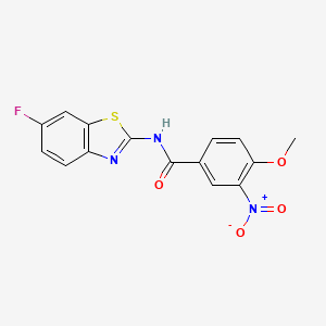 molecular formula C15H10FN3O4S B5738235 N-(6-fluoro-1,3-benzothiazol-2-yl)-4-methoxy-3-nitrobenzamide 