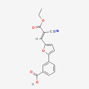 molecular formula C17H13NO5 B5738262 3-[5-(2-cyano-3-ethoxy-3-oxo-1-propen-1-yl)-2-furyl]benzoic acid 