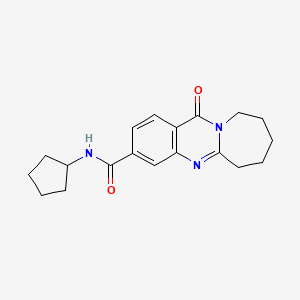 molecular formula C19H23N3O2 B5738266 N-cyclopentyl-12-oxo-6,7,8,9,10,12-hexahydroazepino[2,1-b]quinazoline-3-carboxamide 