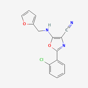 2-(2-chlorophenyl)-5-[(2-furylmethyl)amino]-1,3-oxazole-4-carbonitrile