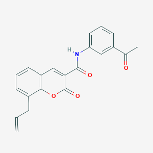 molecular formula C21H17NO4 B5738295 N-(3-acetylphenyl)-8-allyl-2-oxo-2H-chromene-3-carboxamide 