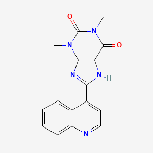 molecular formula C16H13N5O2 B5738380 1,3-dimethyl-8-(4-quinolinyl)-3,7-dihydro-1H-purine-2,6-dione 