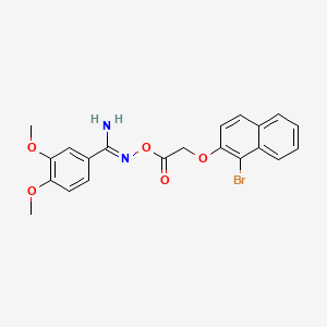 molecular formula C21H19BrN2O5 B5738386 N'-({[(1-bromo-2-naphthyl)oxy]acetyl}oxy)-3,4-dimethoxybenzenecarboximidamide 