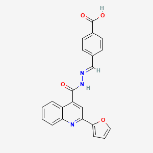 molecular formula C22H15N3O4 B5738394 4-(2-{[2-(2-furyl)-4-quinolinyl]carbonyl}carbonohydrazonoyl)benzoic acid 