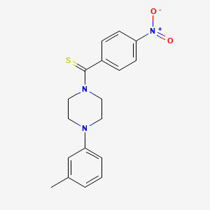 molecular formula C18H19N3O2S B5738405 1-(3-methylphenyl)-4-[(4-nitrophenyl)carbonothioyl]piperazine 