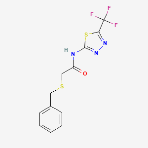 molecular formula C12H10F3N3OS2 B5738408 2-(benzylthio)-N-[5-(trifluoromethyl)-1,3,4-thiadiazol-2-yl]acetamide 