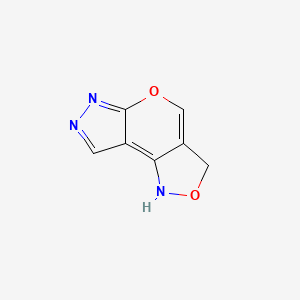 molecular formula C7H5N3O2 B573841 1H,3H-Pyrazolo[4',3':5,6]pyrano[4,3-c][1,2]oxazole CAS No. 160638-55-1