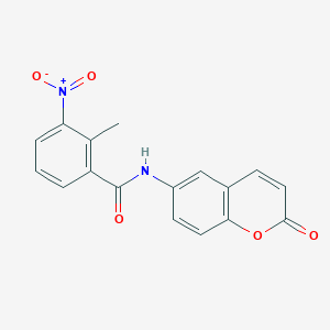 molecular formula C17H12N2O5 B5738415 2-methyl-3-nitro-N-(2-oxo-2H-chromen-6-yl)benzamide 