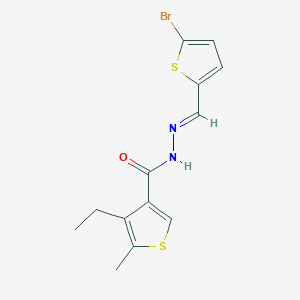 molecular formula C13H13BrN2OS2 B5738434 N'-[(5-bromo-2-thienyl)methylene]-4-ethyl-5-methyl-3-thiophenecarbohydrazide 