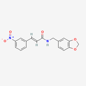 molecular formula C17H14N2O5 B5738458 N-(1,3-benzodioxol-5-ylmethyl)-3-(3-nitrophenyl)acrylamide 
