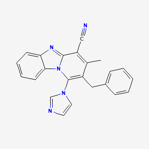 molecular formula C23H17N5 B5738461 2-benzyl-1-(1H-imidazol-1-yl)-3-methylpyrido[1,2-a]benzimidazole-4-carbonitrile CAS No. 5868-75-7