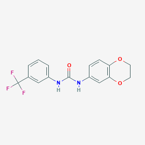 molecular formula C16H13F3N2O3 B5738462 N-(2,3-dihydro-1,4-benzodioxin-6-yl)-N'-[3-(trifluoromethyl)phenyl]urea 