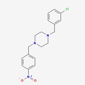 molecular formula C18H20ClN3O2 B5738472 1-(3-chlorobenzyl)-4-(4-nitrobenzyl)piperazine 