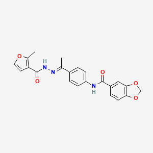 molecular formula C22H19N3O5 B5738481 N-{4-[N-(2-methyl-3-furoyl)ethanehydrazonoyl]phenyl}-1,3-benzodioxole-5-carboxamide 