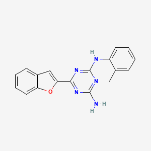 molecular formula C18H15N5O B5738502 6-(1-benzofuran-2-yl)-N-(2-methylphenyl)-1,3,5-triazine-2,4-diamine 