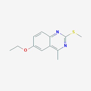 molecular formula C12H14N2OS B5738531 6-ethoxy-4-methyl-2-(methylthio)quinazoline 