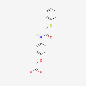 molecular formula C17H17NO4S B5738568 methyl (4-{[(phenylthio)acetyl]amino}phenoxy)acetate 
