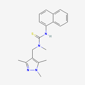 molecular formula C19H22N4S B5738571 N-methyl-N'-1-naphthyl-N-[(1,3,5-trimethyl-1H-pyrazol-4-yl)methyl]thiourea 