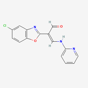 molecular formula C15H10ClN3O2 B5738628 2-(5-chloro-1,3-benzoxazol-2-yl)-3-(2-pyridinylamino)acrylaldehyde 