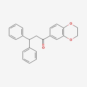 molecular formula C23H20O3 B5738644 1-(2,3-dihydro-1,4-benzodioxin-6-yl)-3,3-diphenyl-1-propanone 
