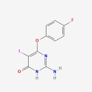 2-amino-6-(4-fluorophenoxy)-5-iodo-4-pyrimidinol