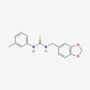 molecular formula C16H16N2O2S B5738704 N-(1,3-benzodioxol-5-ylmethyl)-N'-(3-methylphenyl)thiourea 