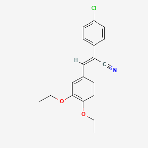 molecular formula C19H18ClNO2 B5738725 2-(4-chlorophenyl)-3-(3,4-diethoxyphenyl)acrylonitrile 