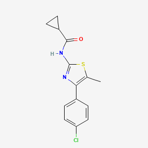 molecular formula C14H13ClN2OS B5738738 N-[4-(4-chlorophenyl)-5-methyl-1,3-thiazol-2-yl]cyclopropanecarboxamide 