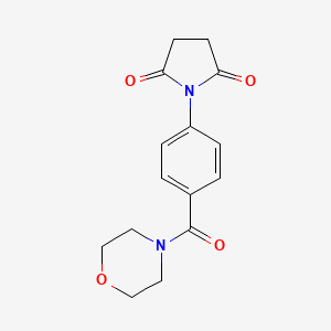 molecular formula C15H16N2O4 B5738759 1-[4-(4-morpholinylcarbonyl)phenyl]-2,5-pyrrolidinedione 