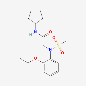 molecular formula C16H24N2O4S B5738787 N~1~-cyclopentyl-N~2~-(2-ethoxyphenyl)-N~2~-(methylsulfonyl)glycinamide 